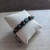 Armband „Blaue Erde” – brauner Agat und blauer Chalcedon Bransoletka „Błękitna Ziemia” – agat brązowy i chalcedon niebieski – zdjęcie 2