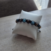 Armband „Blaue Erde” – brauner Agat und blauer Chalcedon Bransoletka „Błękitna Ziemia” – agat brązowy i chalcedon niebieski – zdjęcie 3