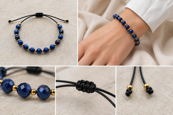 Bransoletka „Królewska Głębia” – Lapis Lazuli AAA Bransoletka „Królewska Głębia” – Lapis Lazuli AAA – zdjęcie 3