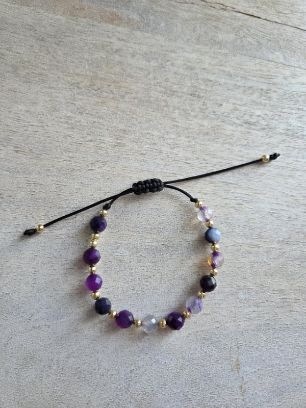 Bransoletka „Violet Enchanté” – Fioletowy Agat AAA Bransoletka „Violet Enchanté” – Fioletowy Agat AAA – zdjęcie 4