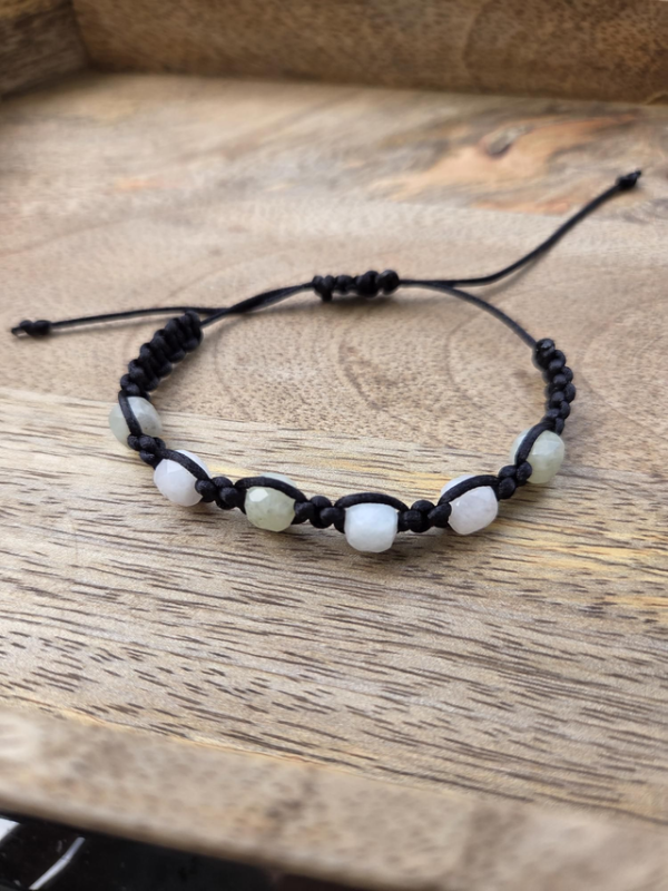 Ręcznie pleciona bransoletka z naturalnym chalcedonem – unisex – zdjęcie 6